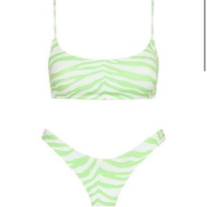 RARE Triangle green zebra scoop bikini